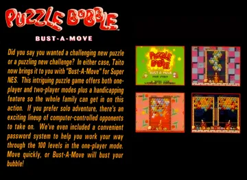 Puzzle Bobble - Bust-A-Move (Europe) box cover back